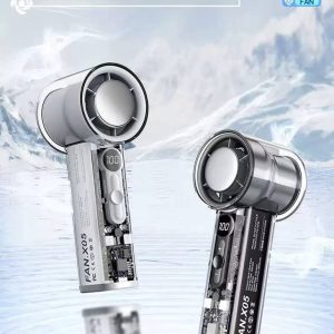 Transparent Ice-Cooling  Fan with Digital Display, 100-Speed Adjustment